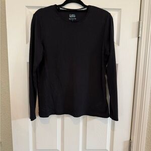 croft & barrow Black Long Sleeve Crew Neck Top